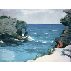 Cuadro en canvas. Winslow Homer, Rocky Shore, Bermuda