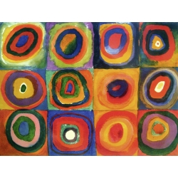 Tableau sur toile. Kandinsky, Squares with Concentric Circles