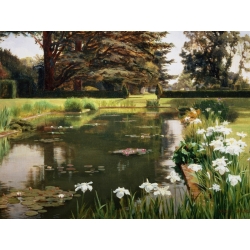Tableau sur toile. Ernest Spence, Le jardin, Sutton Place, Angleterre 