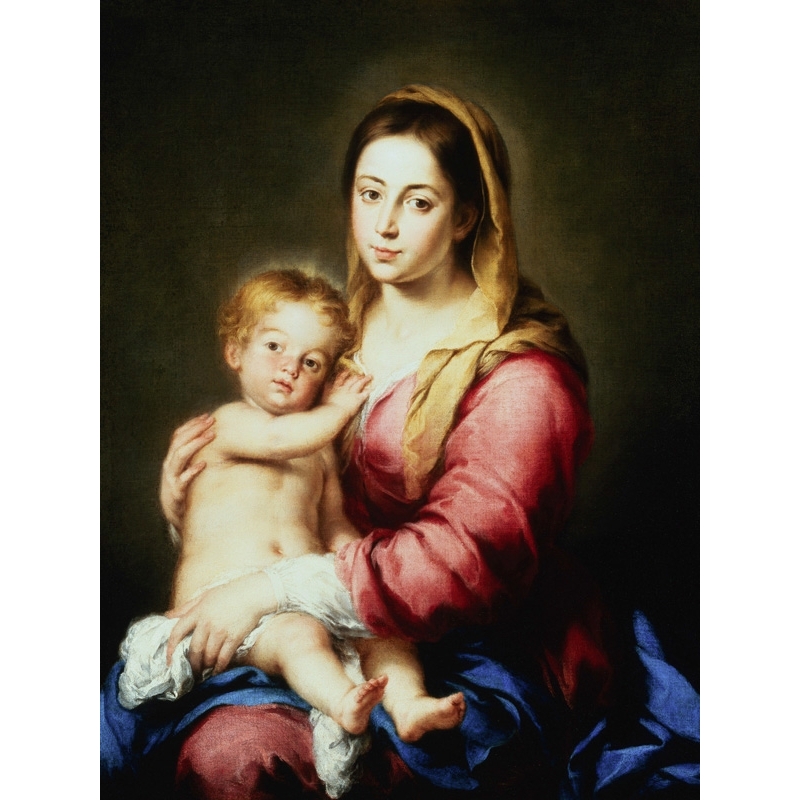 Quadro, stampa su tela. Bartolomé Esteban Murillo, Madonna con Bambino
