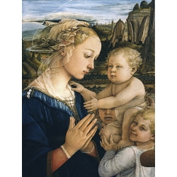 Wall art print and canvas. Filippo Lippi, Virgin with Child and angels (detail)