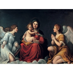 Wall art print and canvas. Francesco Albani, Virgin with Child and angels
