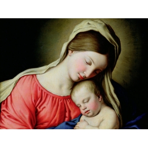 Tableau sur toile. Sassoferrato, Sainte Vierge avec l'enfant (détail)