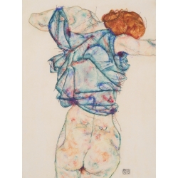 Tableau sur toile. Egon Schiele, Woman undressing