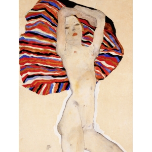 Wall art print and canvas. Egon Schiele, Nude Woman