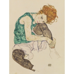 Tableau sur toile. Egon Schiele, Femme assise avec genou plié
