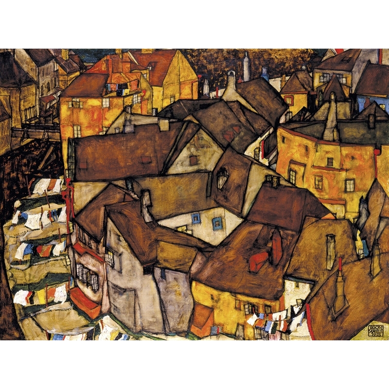 Leinwandbilder. Egon Schiele, Crescent of Houses, The Small City V