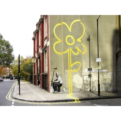 Wall art print and canvas. Anonymous (attributed to Banksy), Pollard Street, London (graffiti)