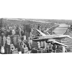 Quadro, stampa su tela. Aereo in volo sopra Manhattan, NYC