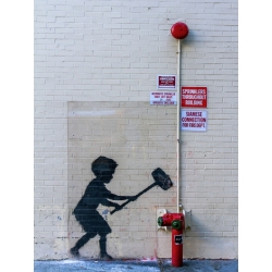 Quadro, stampa su tela. Anonimo (attribuito a Banksy), 79th Street/Broadway, NYC (graffito)