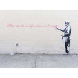 Tableau sur toile. Graffiti attributed to Banksy. 68th Str/38th NYC