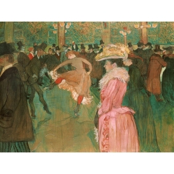 Quadro, stampa su tela. Henri Toulouse-Lautrec, Al Moulin Rouge: il ballo