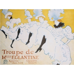 Quadro, stampa su tela. Henri Toulouse-Lautrec, The Troup of Madame Eglantine