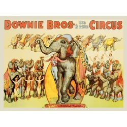 Wall art print and canvas. Downie Bros. Big 3 Ring Circus, 1935