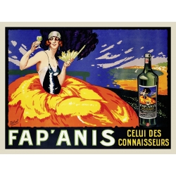 Tableau sur toile. Affiche Vintage. Delval, Fap' Anis, ca. 1920-1930