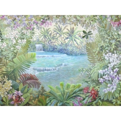 Wall art print and canvas. Andrea Del Missier, Tropical Waterfall (detail)