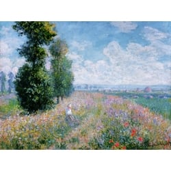 Wall art print and canvas. Claude Monet, Meadow with Poplars (detail)