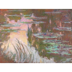 Leinwandbilder. Claude Monet, Seerosen, Sonnenuntergang 