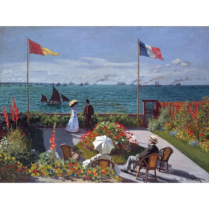 Tableau sur toile. Claude Monet, Terrasse à Sainte-Adresse 