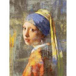 Leinwandblder. Das Mädchen mit dem Perlenohrring von Vermeer 2.0