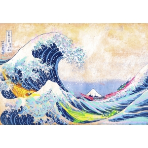 Tableau sur toile. Eric Chestier, La Grande Vague de Hokusai 2.0