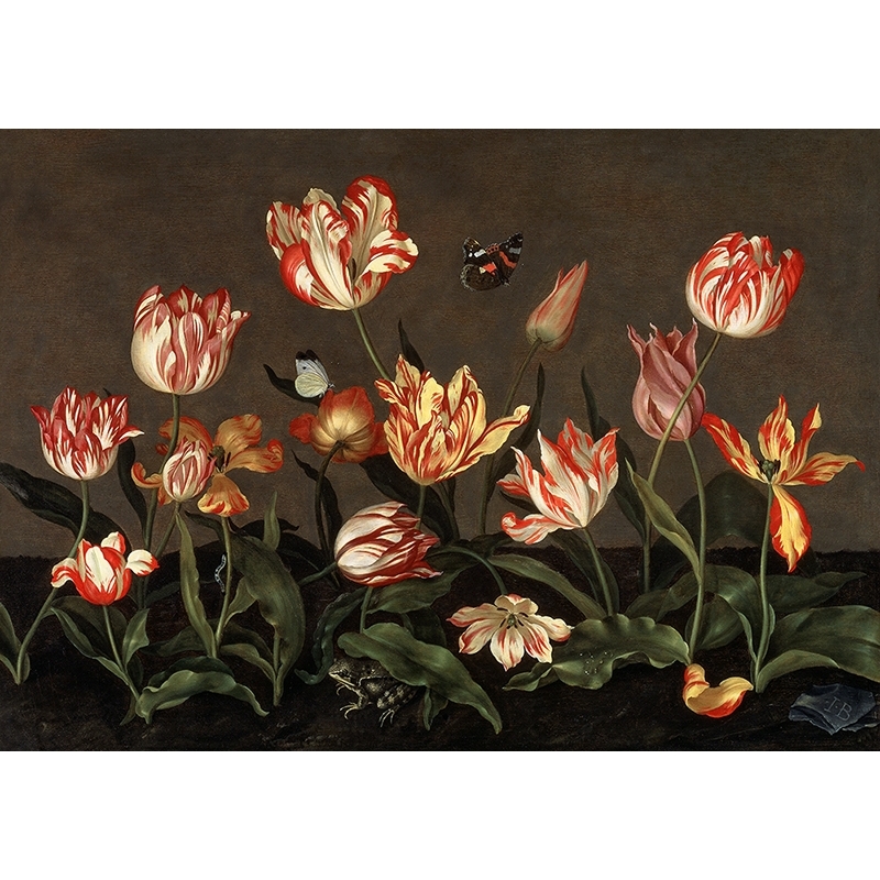 Tableau sur toile. Nature morte avec tulipes