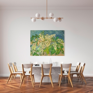 Tableau sur toile. Branche de châtaignier en fleurs 