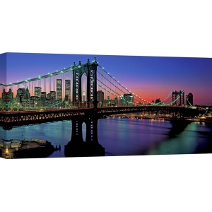 Quadro, stampa su tela. Berenholtz, Ponte di Manhattan e Skyline