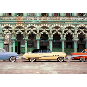 Cuadro de coches en canvas. Autos antiguos en La Habana, Cuba