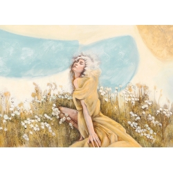 Wall art print and canvas. Woman portrait. Fairy of the Pale Skies