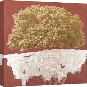 Tableau moderne pour salon, impression sur toile. Tree Red