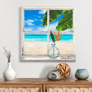 Window Wall Art. Art Print and Canvas. Tropical Horizon lI