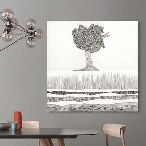 Black and White Wall Art Print and Canvas. Modern landscape I