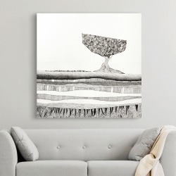 Black and White Wall Art Print and Canvas. Modern landscape II