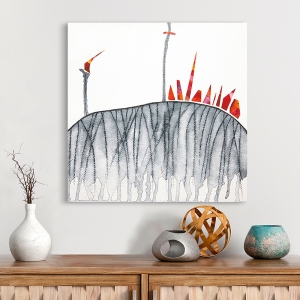 Abstract Landscape. Wall Art Print and Canvas. Fire on the hill