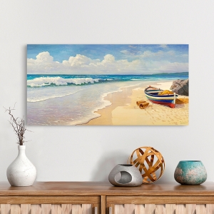 Tableau de mer sur toile. Vagues sur la plage