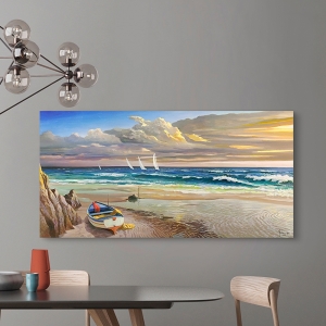 Bilder auf Leinwand. Meer landschaft, Sonnenuntergang am Strand