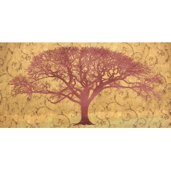 Modern Wall Art print and canvas. Tree on a Gold Brocade