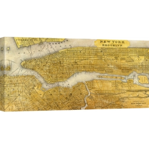 Quadro, stampa su tela. Joannoo, Gilded Map of NYC