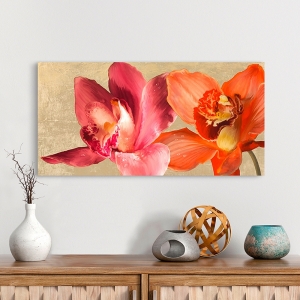 Wall art print, floral canvas. Modern Orchids