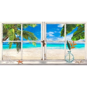 Window Wall Art. Art Print and Canvas. Tropical Horizon