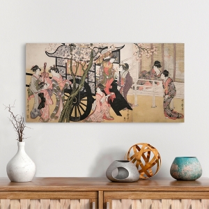 Japanische Kunst. Utamaro Kitagawa, Kurtisanen und Kirschblüten