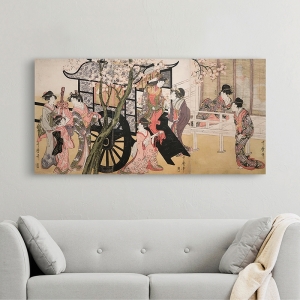 Japanische Kunst. Utamaro Kitagawa, Kurtisanen und Kirschblüten