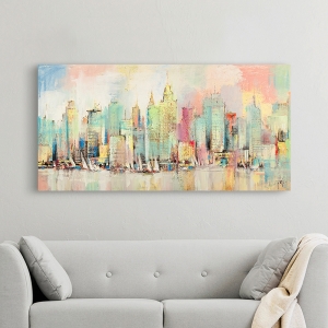 Cuadros modernos grandes en canvas. Colorful Skyline New York