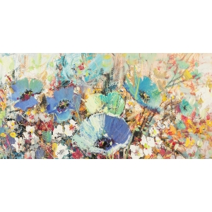 Quadro floreale, stampa su tela. Campo di fiori in Primavera I, det