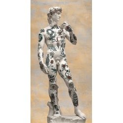 Modern Wall Art Print and Canvas. Tattoo David Statue