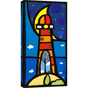 Wall Art Print and Canvas for childern room. Bright Lighthouse