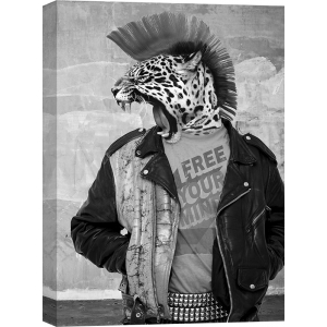 Moderne Bilder auf Leinwand Tiere. Punk-Leopard