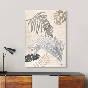 Modern Wall Art Print and Canvas. Palm Leaves Silver II