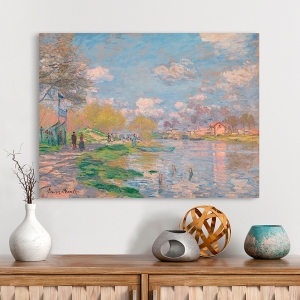 Bilder auf Leinwand. Claude Monet, Frühling an der Seine